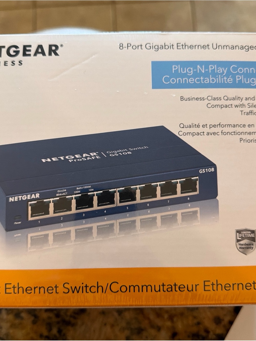 NETGEAR ProSafe GS108 8-Port Gigabit Switch - Navy Blue